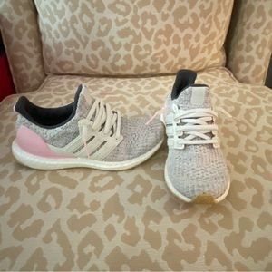 Adidas ultra boost woman’s size 6.5 (big kids size 5) pink and grey